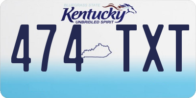 KY license plate 474TXT