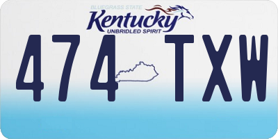 KY license plate 474TXW