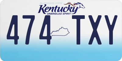 KY license plate 474TXY