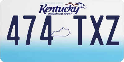 KY license plate 474TXZ