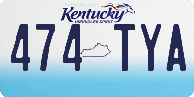 KY license plate 474TYA
