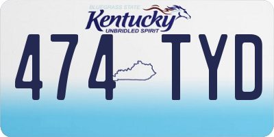 KY license plate 474TYD