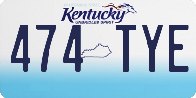 KY license plate 474TYE