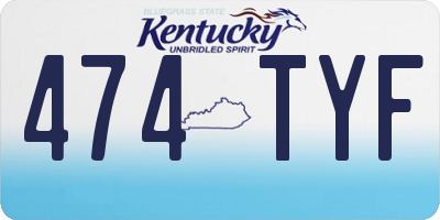 KY license plate 474TYF