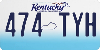 KY license plate 474TYH