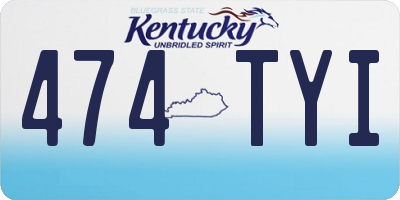 KY license plate 474TYI