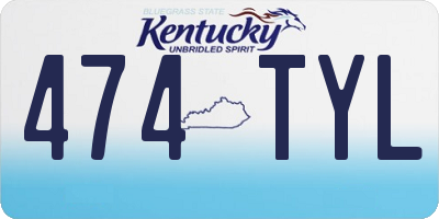 KY license plate 474TYL