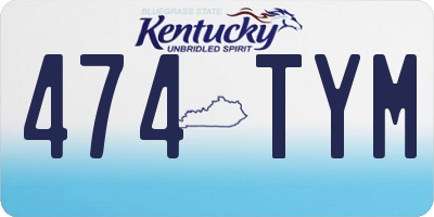 KY license plate 474TYM