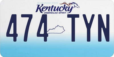 KY license plate 474TYN