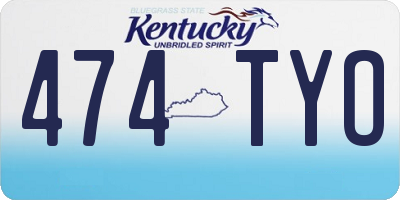 KY license plate 474TYO