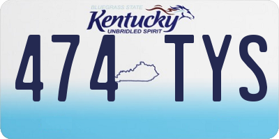 KY license plate 474TYS