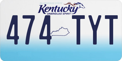 KY license plate 474TYT