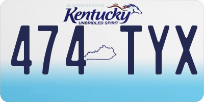 KY license plate 474TYX