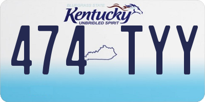 KY license plate 474TYY