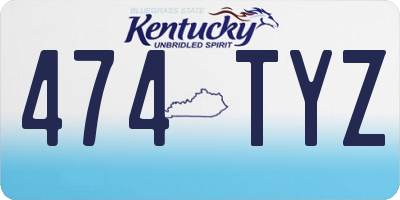 KY license plate 474TYZ