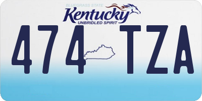 KY license plate 474TZA