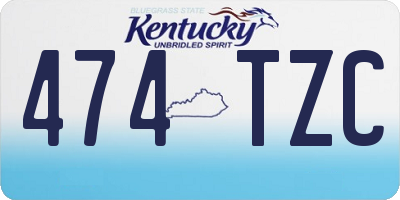 KY license plate 474TZC