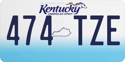 KY license plate 474TZE