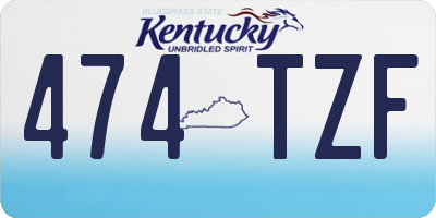 KY license plate 474TZF