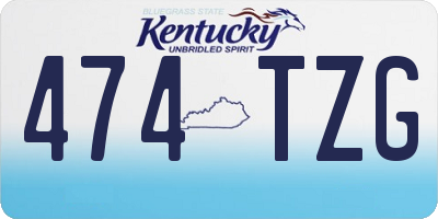 KY license plate 474TZG