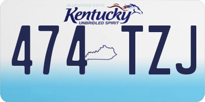 KY license plate 474TZJ