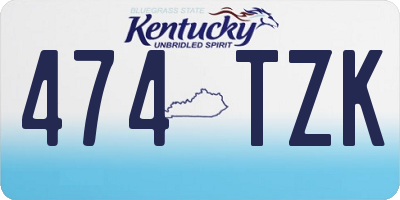 KY license plate 474TZK