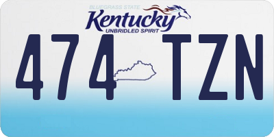 KY license plate 474TZN