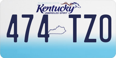 KY license plate 474TZO