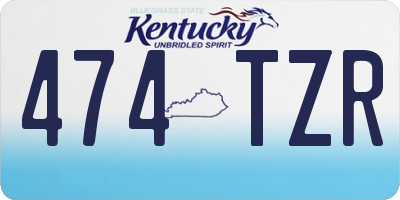 KY license plate 474TZR