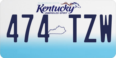 KY license plate 474TZW