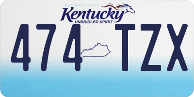 KY license plate 474TZX