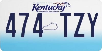 KY license plate 474TZY