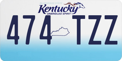 KY license plate 474TZZ