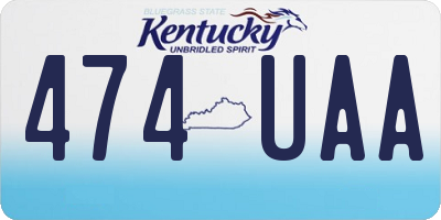 KY license plate 474UAA