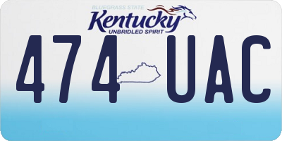 KY license plate 474UAC
