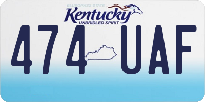 KY license plate 474UAF