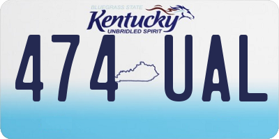 KY license plate 474UAL