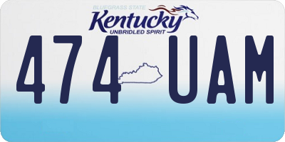 KY license plate 474UAM