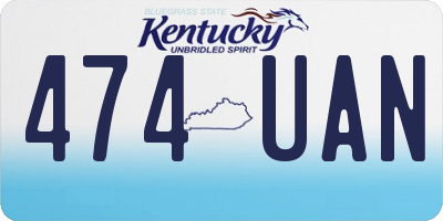 KY license plate 474UAN