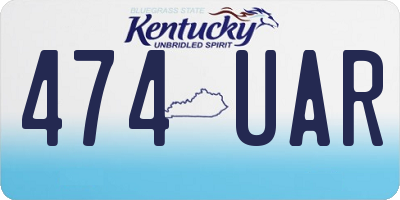 KY license plate 474UAR