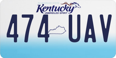 KY license plate 474UAV