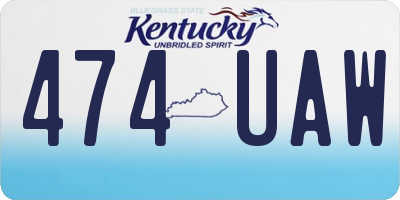 KY license plate 474UAW