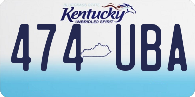 KY license plate 474UBA