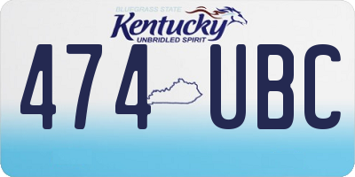 KY license plate 474UBC