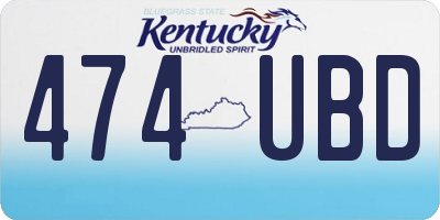 KY license plate 474UBD