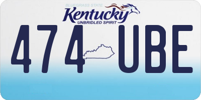 KY license plate 474UBE