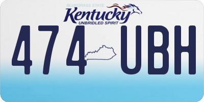 KY license plate 474UBH