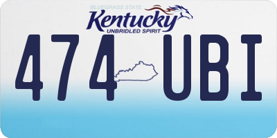 KY license plate 474UBI