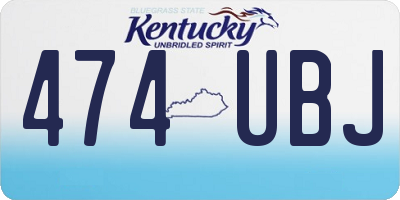 KY license plate 474UBJ