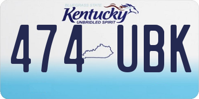 KY license plate 474UBK
